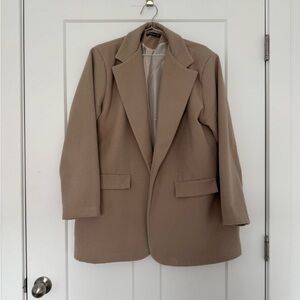 Boohoo Women's Tan Blazer Coat